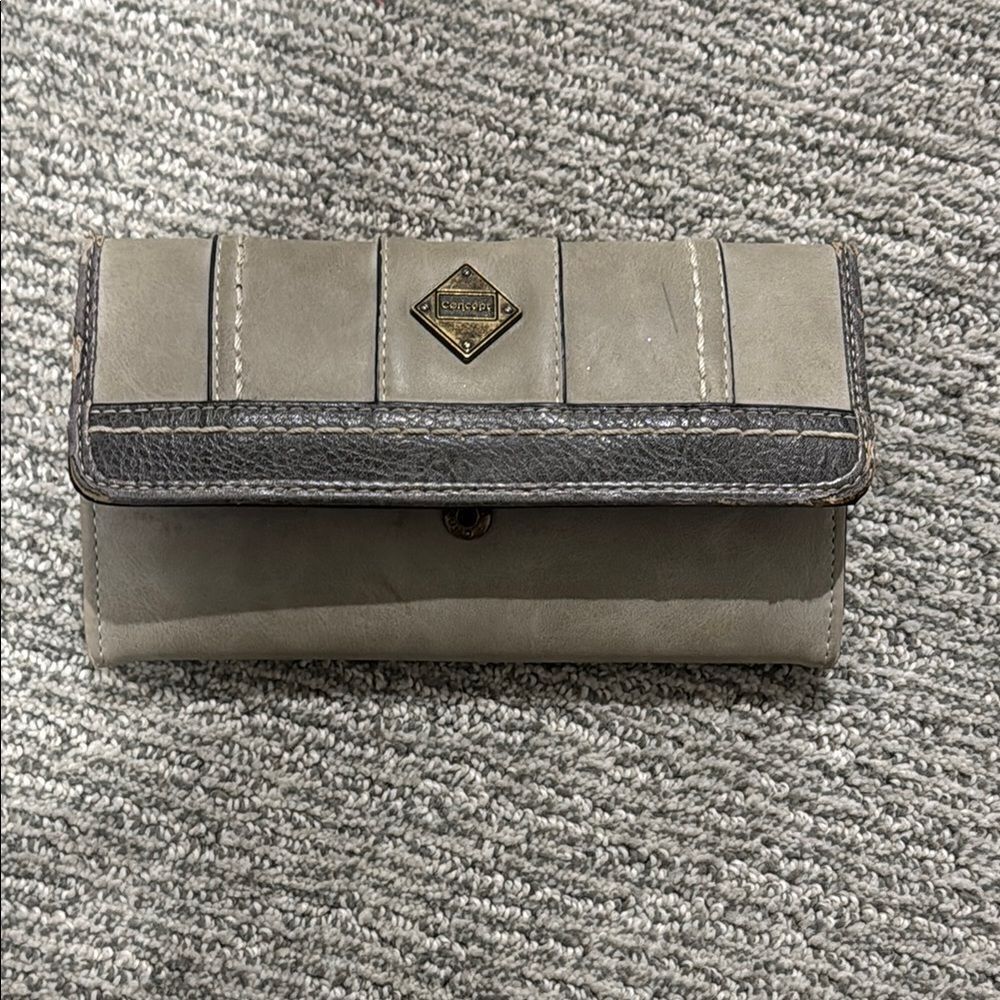 Concept Gray and Black Wallet with Fold-Over Design